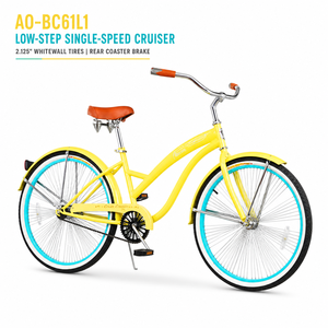Cadre en acier chaud noir 26 pouces pour UNCROWN FORK hommes adulte <span class=keywords><strong>Chopper</strong></span> vélo facile à monter Beach Cruiser vélo - Product Image 1