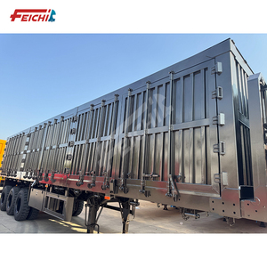 Semi-<span class=keywords><strong>remorque</strong></span> Feichi 3 essieux 60 tonnes personnalisable pour transport de marchandises, fourgon sec de haute qualité, best-seller, avec rideaux latéraux, à vendre - Product Image 1
