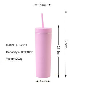 Gobelet à encre en acrylique, pièces, <span class=keywords><strong>entrepôt</strong></span> des états-unis, acrylique de couleur Pastel mat avec couvercle, tasse réutilisable de 16oz, à faire soi-même - Product Image 6