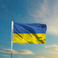 Drapeaux ukrainiens personnalisés en polyester 68D de haute qualité, 90x150cm (3x5ft), vente en gros à prix réduit