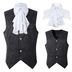 Gilet de costume pour <span class=keywords><strong>homme</strong></span>, style Renaissance, cosplay médiéval, pirate, vintage, victorien, steampunk, jacquard, motif hirondelle, <span class=keywords><strong>noble</strong></span>, blazer - Product Image 3