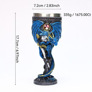 Haute qualité 6 oz gobelet diamant Dragon résine gobelet MDA101 nouvelle épée Dragon en acier inoxydable vin tasse Collection - Product Image 3