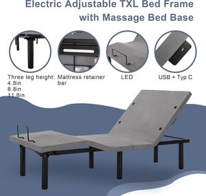 Tecforcare điện <span class=keywords><strong>c</strong></span>ó thể điều chỉnh khung giường với massage chia Vua kép từ xa Chống ngáy 4 <span class=keywords><strong>c</strong></span>ổng USB điều khiển không dây <span class=keywords><strong>c</strong></span>ơ sở giường - Product Image 3