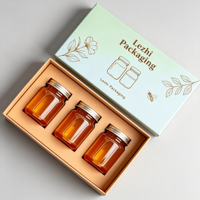 Boîte cadeau personnalisée pour miel, couvercle et base rigides, emballage en deux parties, boîte en carton de luxe avec insert pour bocaux et bouteilles