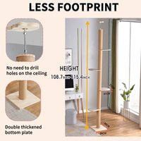 Grand chat en bois massif beige en bois massif de luxe personnalisé d'usine arbre à griffer grimpant condo pour chats avec grattoirs et lit