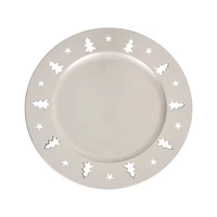Assiettes de présentation en plastique poli pour le commerce international, motif sapin de Noël, design moderne, creuses, pour fêtes et restaurants occidentaux