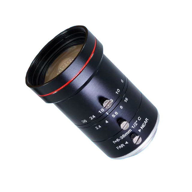 4K HD Industrial Zoom Lens Variable Focal Length 6-36mm C-port 1/2 Inch 8 Million Pixels