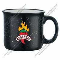 Tasse de feu de camp glaçure mouchetée robuste à revêtement dur tasse en grès design rétro en granit