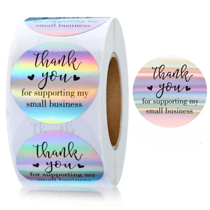Groothandel Custom <span class=keywords><strong>Logo</strong></span> Sticker Cadeau Zelfklevende Sticker Waterdichte Verpakking Etiketten Bedankt Stickers Voor Kleine Bedrijven