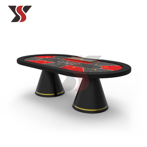 Table de poker ovale en bois sur mesure de luxe YS pour Texas Hold'em avec pieds coniques à bord doré YS-Texas30, YS-Texas30 Highl - Product Image 1