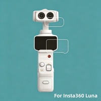 Ensemble de protection d'écran et de double objectif en verre trempé 9H pour Insta360 Luna, film protecteur d'appareil photo antichoc et anti-traces de doigts