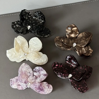 Pince à cheveux florale en acétate avec strass pour mariage, bal de promo, fête et usage quotidien