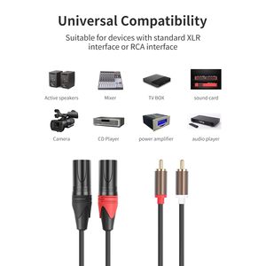 Usine personnalisée double RCA mâle à double XLR mâle câble Audio Hi-Fi amplificateur blindé OFC mélangeur câble adaptateur <span class=keywords><strong>de</strong></span> connexion Audio - Product Image 6