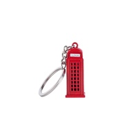 Porte-clés vintage en métal style britannique, modèle souvenir touristique : Bus de Londres, Boîte aux lettres, Cabine téléphonique nostalgique, Pendentif clé