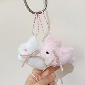3 Styles Mini Size Gefüllte Rosa Weiß Schwarz Bowknot Tier Kaninchen Anime Plüschtiere Anhänger Schlüssel anhänger Puppen für Kinder taschen - Product Image 6