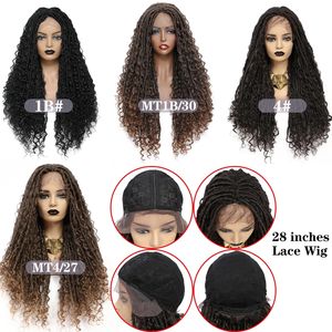 Papillon Locs Lace Front Tressé Perruques Premium Cheveux Synthétiques Perruques Doux À La Main crochet En Détresse Déesse <span class=keywords><strong>Rivière</strong></span> Locs Cheveux Perruques - Product Image 6