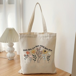 Sac fourre-tout en toile personnalisé avec motif « Enseignez-leur l'amour, aimez-les, regardez-les grandir » pour femme, réutilisable et tendance, idéal pour les voyages - Product Image 4