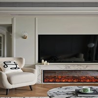 Cheminée électrique de grande taille de haute qualité pour hôtels, villa autonome, décoration, simulation de flamme de bois, métal, nouvelle pour la maison