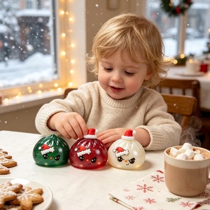 Christmas Santa Claus <b>Glitter</b> Dumpling Squishy Soft Squeeze Fidget Toy Stress Relief Sensory Toy Gift for Kids and Adult - Product Image 6