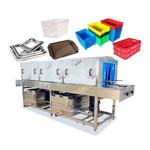 工業用トンネル式自動トレイボックスバスケット洗浄機 パレットプラスチッククレート洗浄機 - Product Image 1
