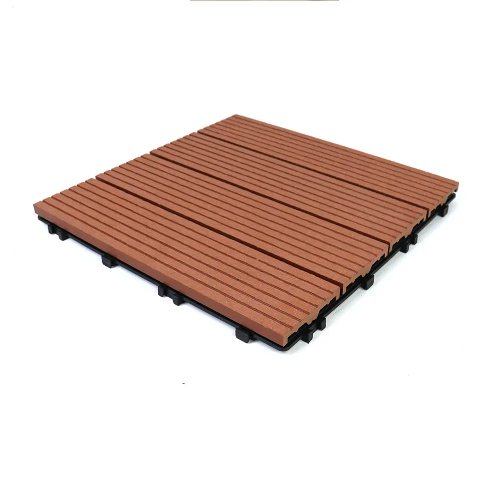 Venta caliente DIY cubierta entrelazada eco amigable madera plástico compuesto decorativo pavimentación WPC decking azulejos