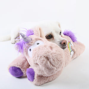 Düşük Minimum Sipariş Adedi Sevimli Çevre Dostu Unicorn Kalp Atışı Sıcak Yumuşak Peluş Köpek Uyku Sakinleştirici Yavru İnteraktif Oyuncak Günlük Kullanım Evcil Hayvan Kaygı Giderici - Product Image 6