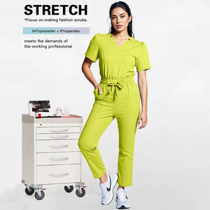 ชุดผ่าตัดแขนสั้นคอวีสำหรับผู้ชายและผู้หญิงสำหรับฤดูร้อนชุดผ่าตัดผ้าสครับสำหรับโรงพยาบาลแห้งเร็วปักคำสำหรับแพทย์ - Product Image 4