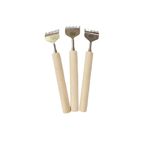 Stainless Steel Wooden Handle <b>Back</b> <b>Scratcher</b> Five Pronged Massage Tool For Seniors Gentle Skin Care - Product Image 1
