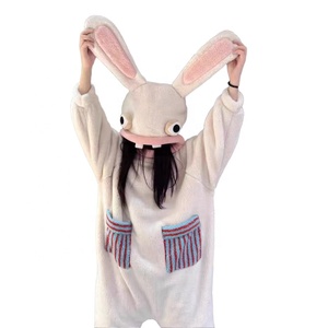 <span class=keywords><strong>Pigiama</strong></span> Intero Divertente da <span class=keywords><strong>Coniglio</strong></span> Bianco per Donna, in Morbido Flanella con Zip, Caldo per l'Inverno e Halloween, Tuta da Notte per Casa - Product Image 3
