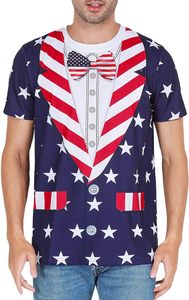 Fitspi Hombres Bandera americana Gráfico Manga corta 4 de Julio Camiseta Venta al por mayor - Product Image 2