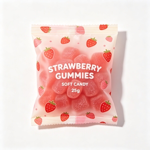 Sachets thermoscellables personnalisés en PE recyclable avec fenêtre transparente, à trois soudures latérales, pour sucre cristallisé, cacahuètes, croustilles et lait - Vente en gros - Product Image 1