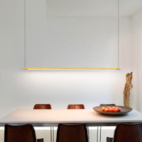 Luminaire de bureau LED linéaire en aluminium moderne classique, luminaire suspendu minimaliste, lustre pour la maison, le bureau, le restaurant, avec une forme allongée