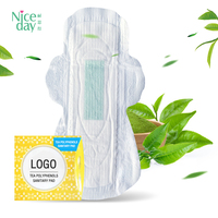 Niceday bantalan menstruasi kustom sekali pakai harga rendah bantalan sanitasi kain non-tenun kering bersirkulasi dengan CIP hijau