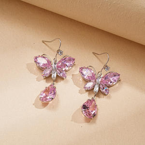 Set di Orecchini e Collana Vintage con Farfalla in Zircone, Gioielli di Lusso in Lega Placcata Oro, Catena per Clavicola di Alta Qualità - Product Image 4