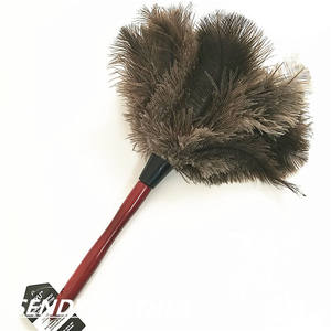 ريشة مصنع الجملة النعامة منفضة ريش مع الخشب مقبض قابل للغسل النعامة منفضة ريش - Product Image 2