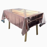 Nappe de table jetable en plastique rose bonbon de luxe, imperméable, pour banquet, pour usage domestique