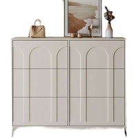 Meuble de rangement à chaussures moderne ultra-mince avec tiroir coulissant, design mural en bois peu encombrant pour entrée de maison - Étanche et durable
