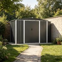 Abri de jardin professionnel en métal pour atelier extérieur, grande maison de rangement pour projets de bricolage et organisation d'outils de jardin
