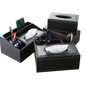 Boîte à mouchoirs en cuir, porte-serviettes pour salon, hôtel, maison d'hôtes, restaurant, KTV, logo personnalisé, luxe abordable - Product Image 1