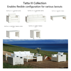 Sofá de Ratán Moderno para Exteriores, Muebles de Jardín, Estructura de Aluminio de Lujo, Conjunto de Sofás para Patio, Muebles para Hotel y Resort - Product Image 3