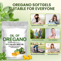 Capsules de gel moules d'huile d'origan et d'huile de nigelle OEM ODM, riches en carvacrol et thymohydroquinone, pour améliorer l'immunité, adaptées aux adultes et aux végétariens.