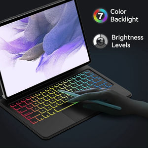 Tastiera 2024 Folio personalizzata per tastiera retroilluminata senza fili per tastiera magica Samsung <span class=keywords><strong>Galaxy</strong></span> <span class=keywords><strong>Tab</strong></span> S7 + <span class=keywords><strong>S8</strong></span> + S9 + Plus S9FE + S7 FE - Product Image 5
