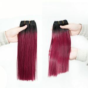 Extensions de cheveux humains à double trame T1B-99J, longues et lisses, qualité 10A 12A 14A, cheveux bruts avec cuticules intactes - Product Image 2