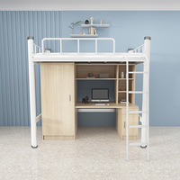 Eisen rahmen Multifunktion ales Kombination sbett Hoch Niedrig Erwachsener Studenten schlafsaal Etagen bett mit Lower Table Cabinet Loft Design Bett