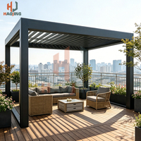 Pergola à lames en aluminium résistante au vent et imperméable avec supports en alliage renforcé pour ombrage multi-scènes résidentiel/jardin/cour