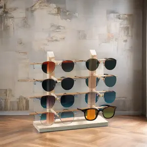 珠宝包装展示用经典实木双排六副眼镜展示架