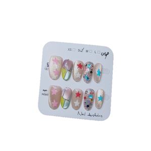 Uñas postizas de cristal con efecto ojo de gato y <span class=keywords><strong>cielo</strong></span> estrellado, removibles, cortas, de uso avanzado, tipo armadura. - Product Image 5