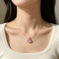 Collier diffuseur rotatif ouvrable en acier inoxydable 316L avec flacon d'huile essentielle en pierre naturelle pour femme