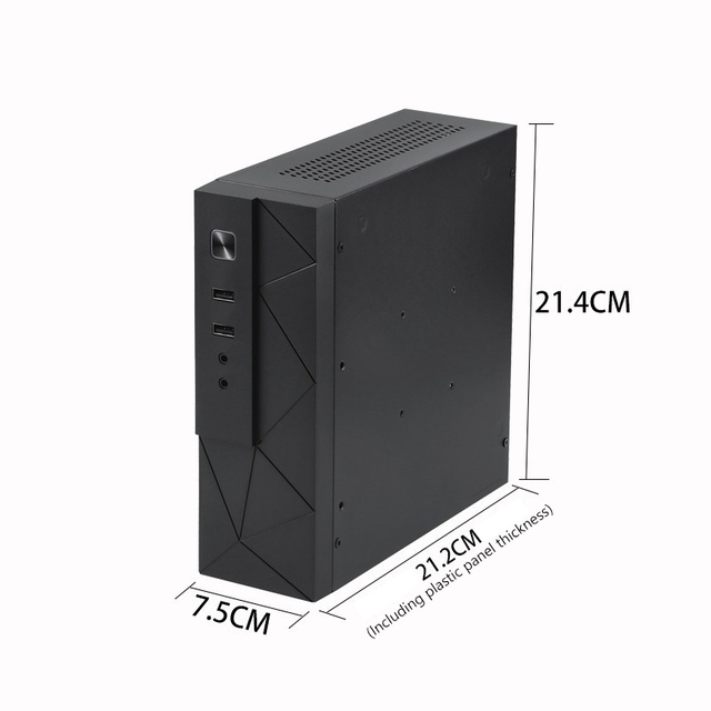 Custom Hot Selling Mini PC Case TC01 17*19CM Motherboard Black PICO PSU Power Wall-mounted Smart Mini ITX Computer Chassis