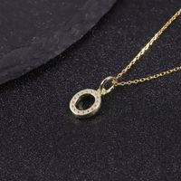 Meilleure vente NOVA Collier unisexe en argent sterling S925 avec pendentif cercle style punk serti de moissanite et chaîne câble, 26 lettres